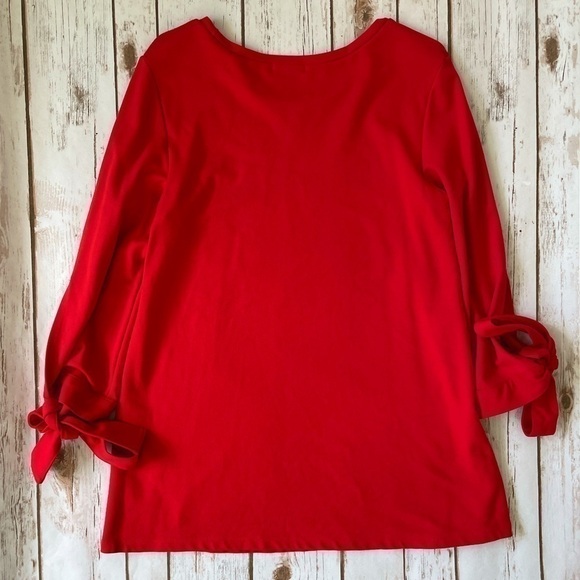 Halogen Red Tie Sleeve Tunic Top, M - Picture 5 of 8